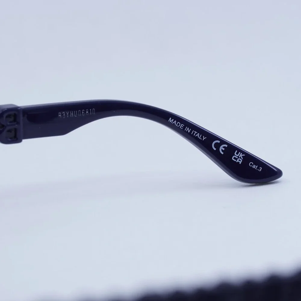 Balenciaga BB0107S 003 Sunglasses - Navy Blue Frame, Blue Lenses - Picture 7 of 10